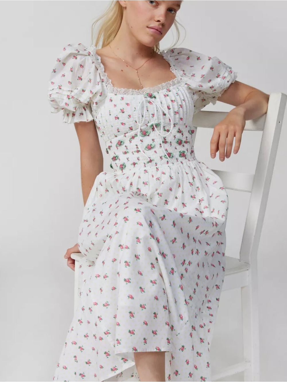 NWOT For Love & Lemons Guisti Floral Midi Dress size S SAMPLE Piece - Picture 6 of 15